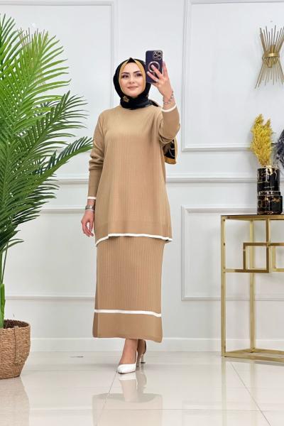 İLAYDA ETEKLİ TAKIM-CAMEL Camel