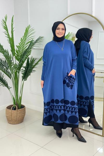 BERFİN ELBİSE-İNDİGO İndigo mavi
