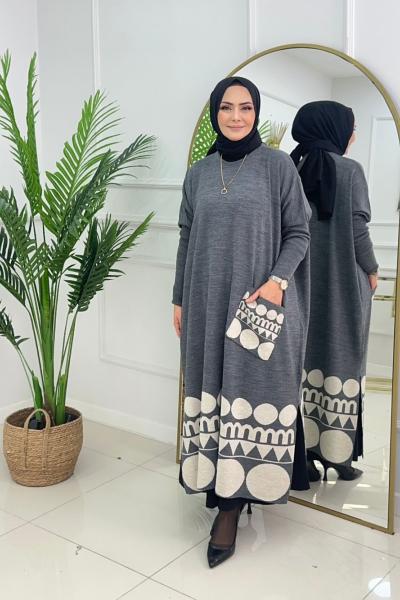 BERFİN ELBİSE-GRİ Gri