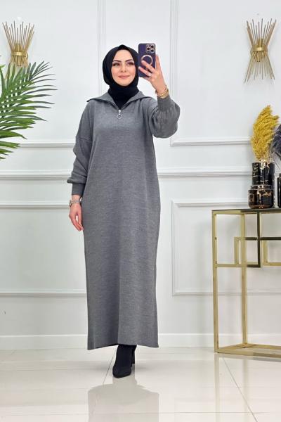 LARA TRİKO ELBİSE-ANTRASİT Antrasit