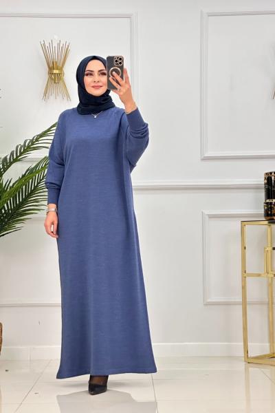 SUNA ELBİSE-İNDİGO MAVİ İndigo mavi