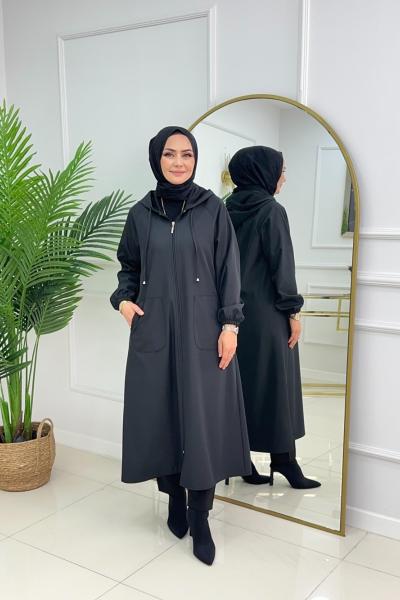 LENA YAĞMURLUK-SİYAH Siyah