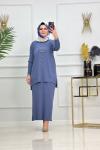SİMAY ETEKLİ TAKIM-İNDİGO MAVİ İndigo mavi