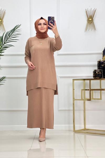 SİMAY ETEKLİ TAKIM-CAMEL Camel