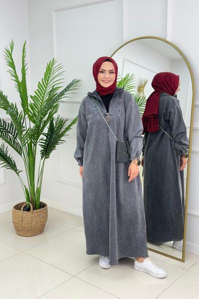 MOİ KOT ELBİSE-DUMAN