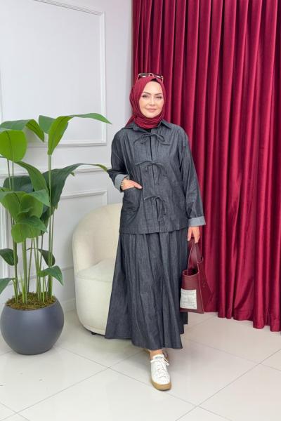 MAYSA DENİM TAKIM-SİYAH