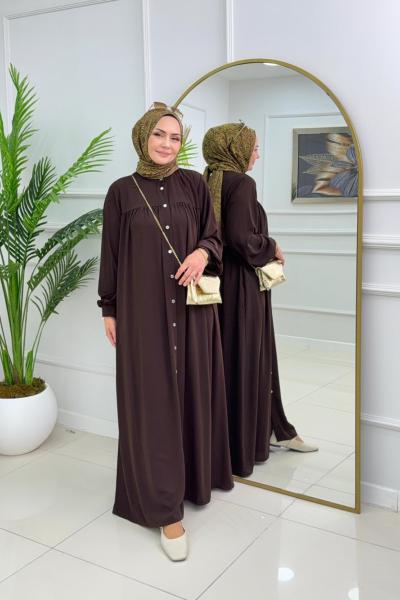 GÜLNAZ ELBİSE-ACI KAHVE