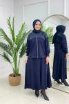İZGİ ETEKLİ TAKIM - LACİVERT