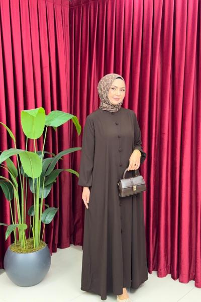 BİHTER ELBİSE - KAHVERENGİ