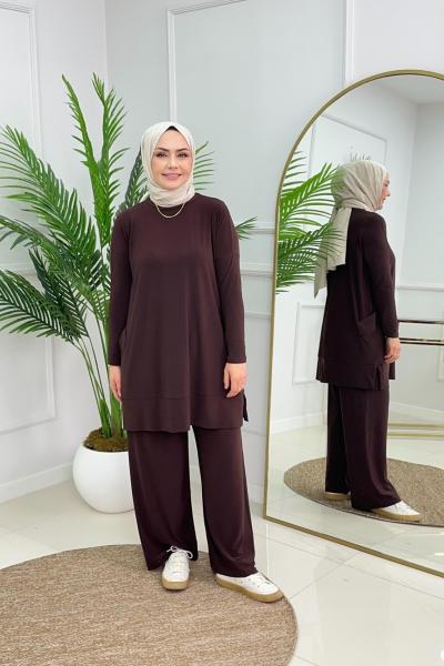 Almina Takım Kahverengi