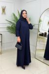 AYSUN MERSERİZE ELBİSE - LACİVERT