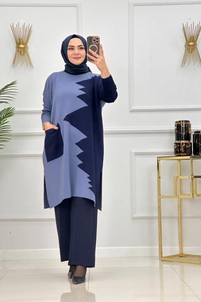 AHSEN TUNİK-İNDİGO MAVİ İndigo mavi