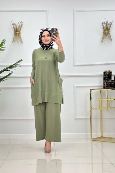 Almina Takım Mint Yeşili