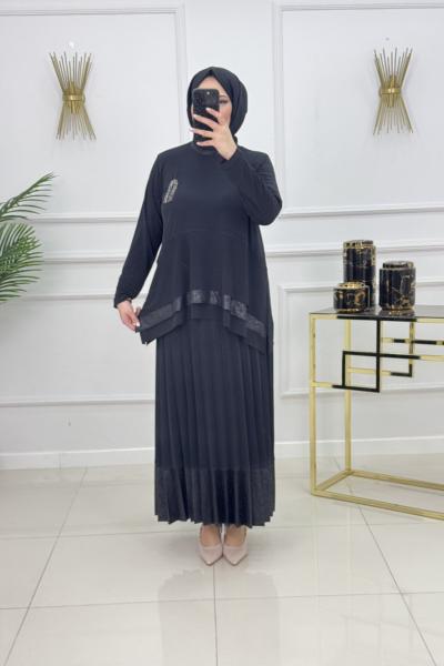 AYTÜL ETEKLİ TAKIM-SİYAH Siyah