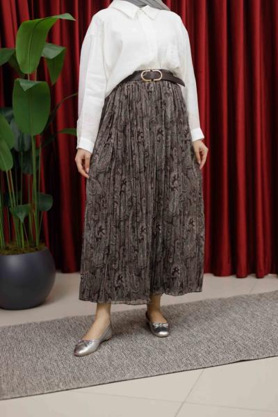 DESENLİ ETEK - KAHVERENGİ Kahverengi