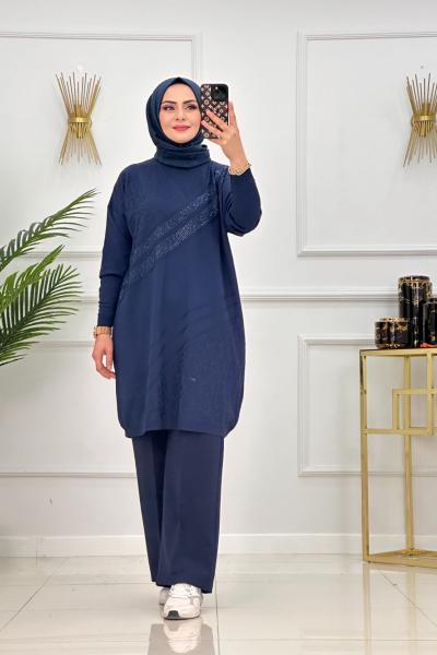 DİLAN TAŞLI TUNİK-LACİVERT Lacivert