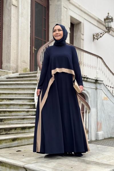 DİLRUBA ELBİSE - LACİVERT  Lacivert