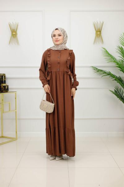 DUHA ELBİSE-KAHVERENGİ Kahverengi