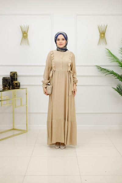 DUHA ELBİSE-BEJ Bej