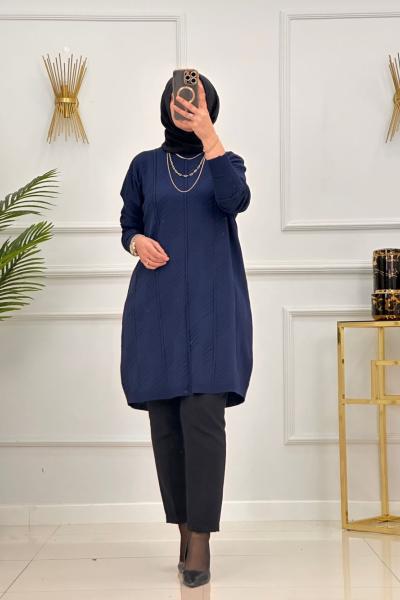 ECE TUNİK-LACİVERT Lacivert