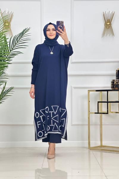 GÖZDE TRİKO TUNİK-LACİVERT Lacivert