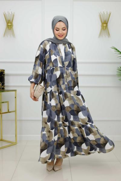 HAZAL VİSKON ELBİSE-DUMAN Duman