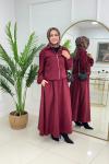 HİFA ETEKLİ TAKIM - BORDO Bordo