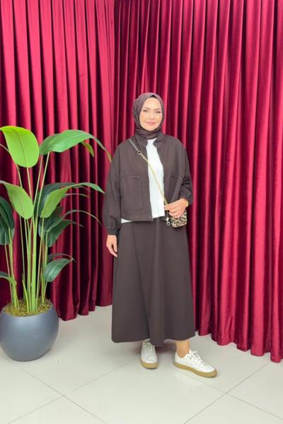 HİRA ETEKLİ TAKIM - ACI KAHVE Acı Kahve