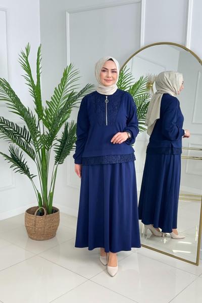 NAZAN ETEKLİ TAKIM - LACİVERT Lacivert