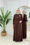 NİHAL ELBİSE - KAHVERENGİ  Kahverengi