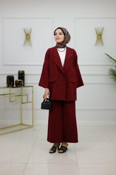 TALİA CEKET TAKIM-BORDO Bordo