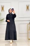 YÜSRA ELBİSE - SİYAH Siyah