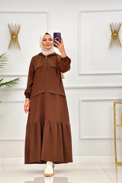 YÜSRA ELBİSE - KAHVERENGİ Kahverengi