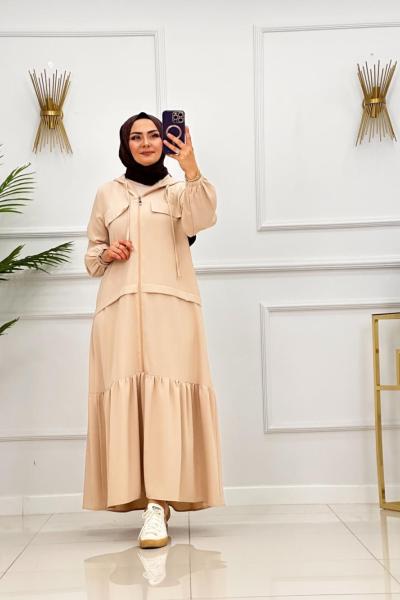 YÜSRA ELBİSE - BEJ Bej