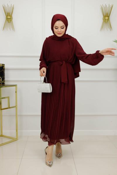ZARA ELBİSE-BORDO Bordo
