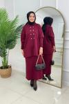 ZERDA ETEKLİ TAKIM - BORDO  Bordo